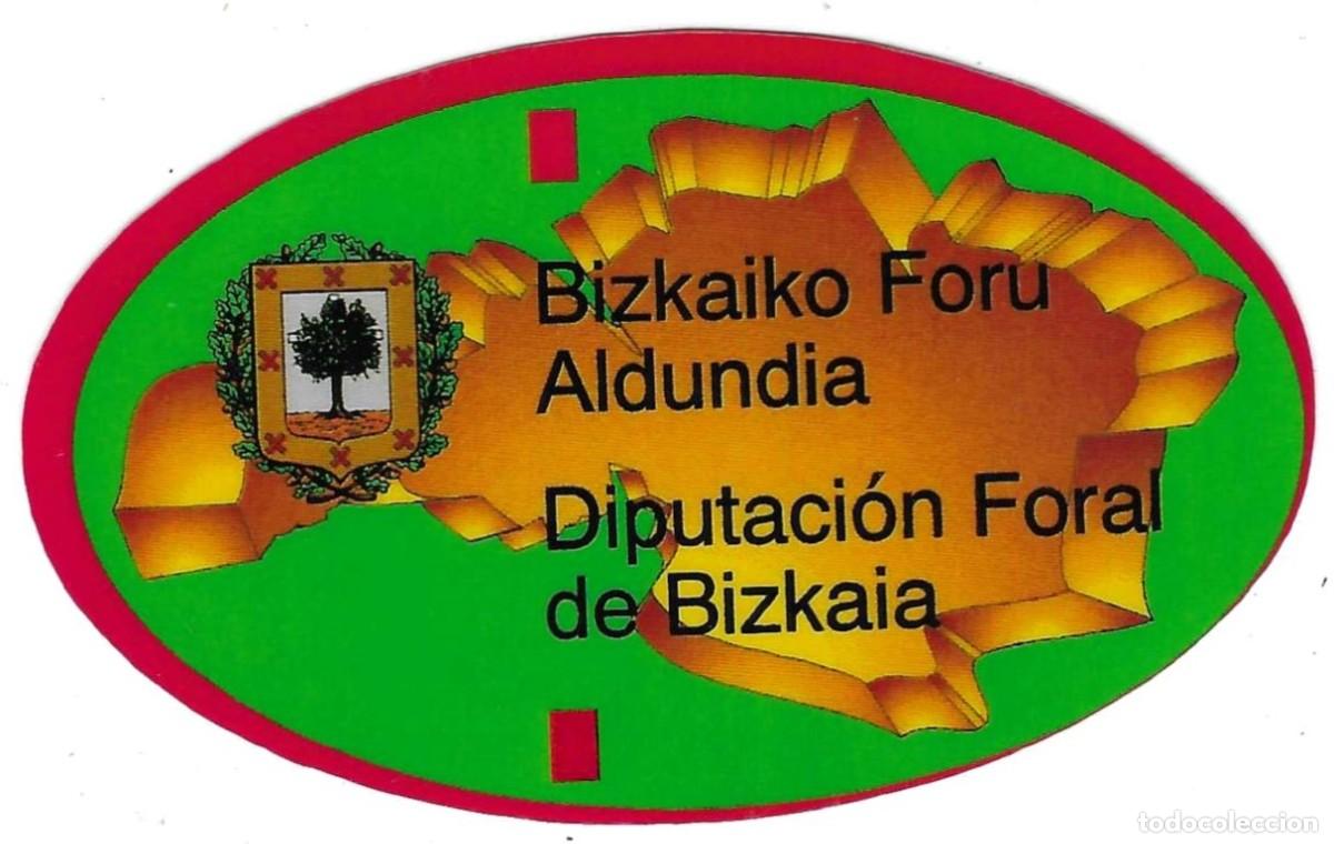 Pegatinas de colecci&oacute;n: Adhesivo Diputaci&oacute;n Foral de Bizkaia. 10 x 6 cm. ref. 24-ofi36