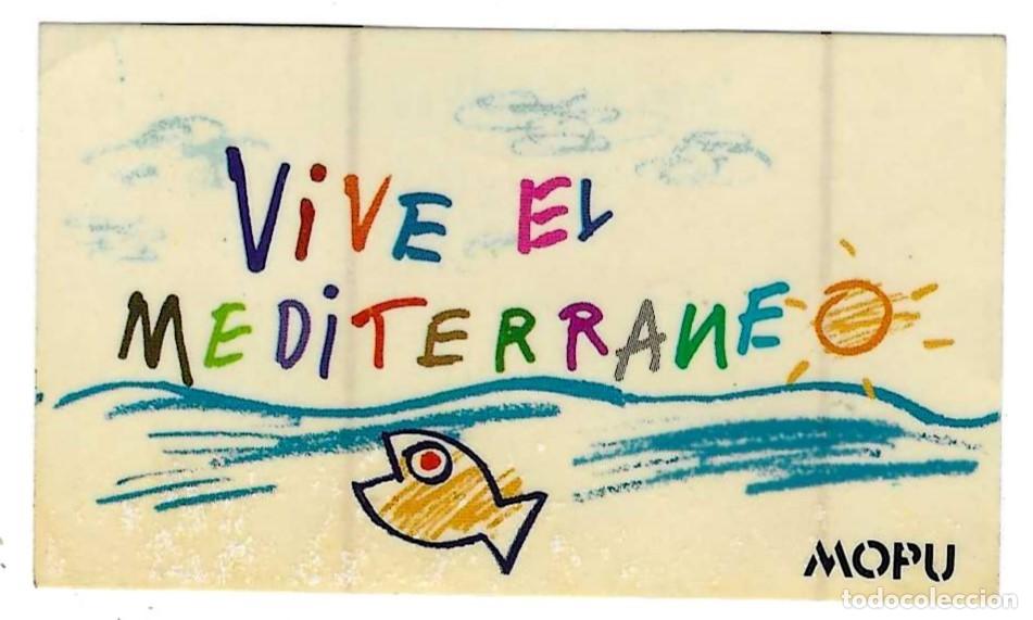 Pegatinas de colecci&oacute;n: Adhesivo. Vive el Mediterr&aacute;neo. MOPU. 7,60 x 4,40 cm. ref. 24-medamb1