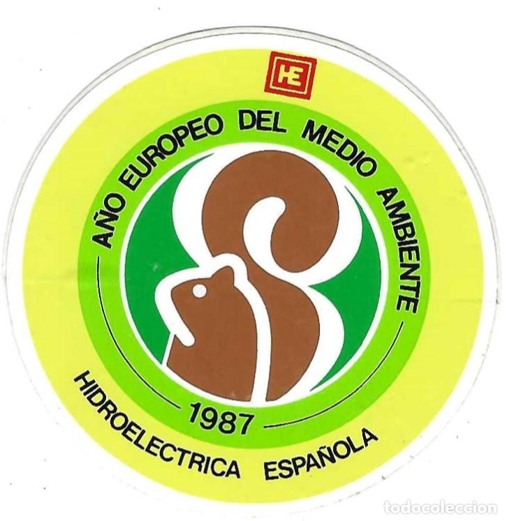 Pegatinas de colecci&oacute;n: Adhesivo. A&ntilde;o Europeo del Medioambiente. Hidroel&eacute;ctrica Espa&ntilde;ola. ref. 24-medamb2