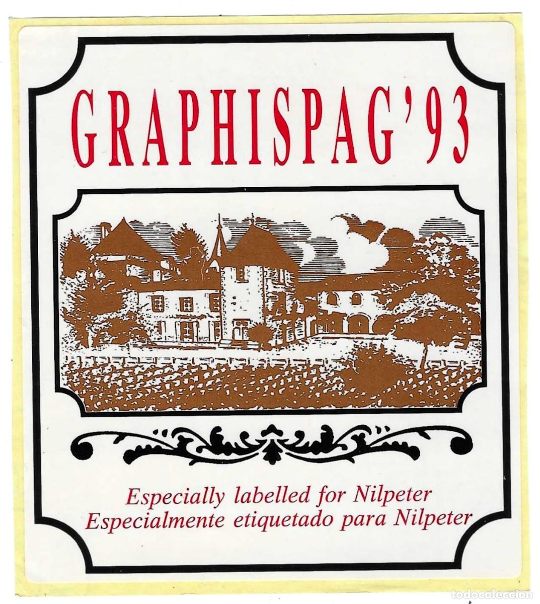 Pegatinas de colecci&oacute;n: Adhesivo Graphispag'93. 10,20 x 11,50 cm. ref. 24-fer29