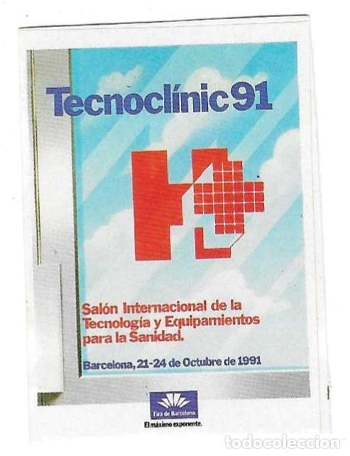 Pegatinas de colecci&oacute;n: Adhesivo. Tecnoclinic 91. Barcelona. 3,50 x 5 cm. ref. 24-fer41