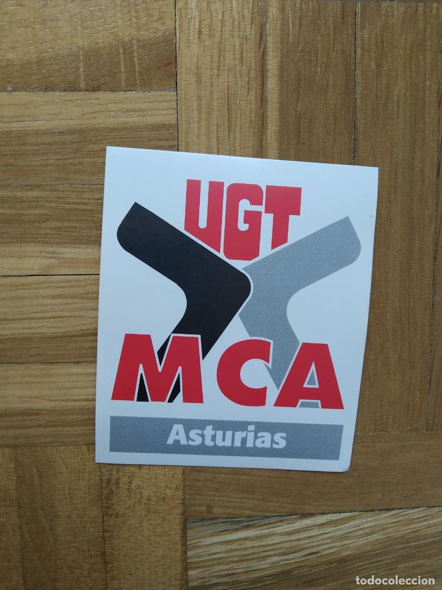 Autocollants de collection: PEGATINA POLITICO SINDICAL REIVINDICATIVA UGT MCA ASTURIAS SIN PEGAR