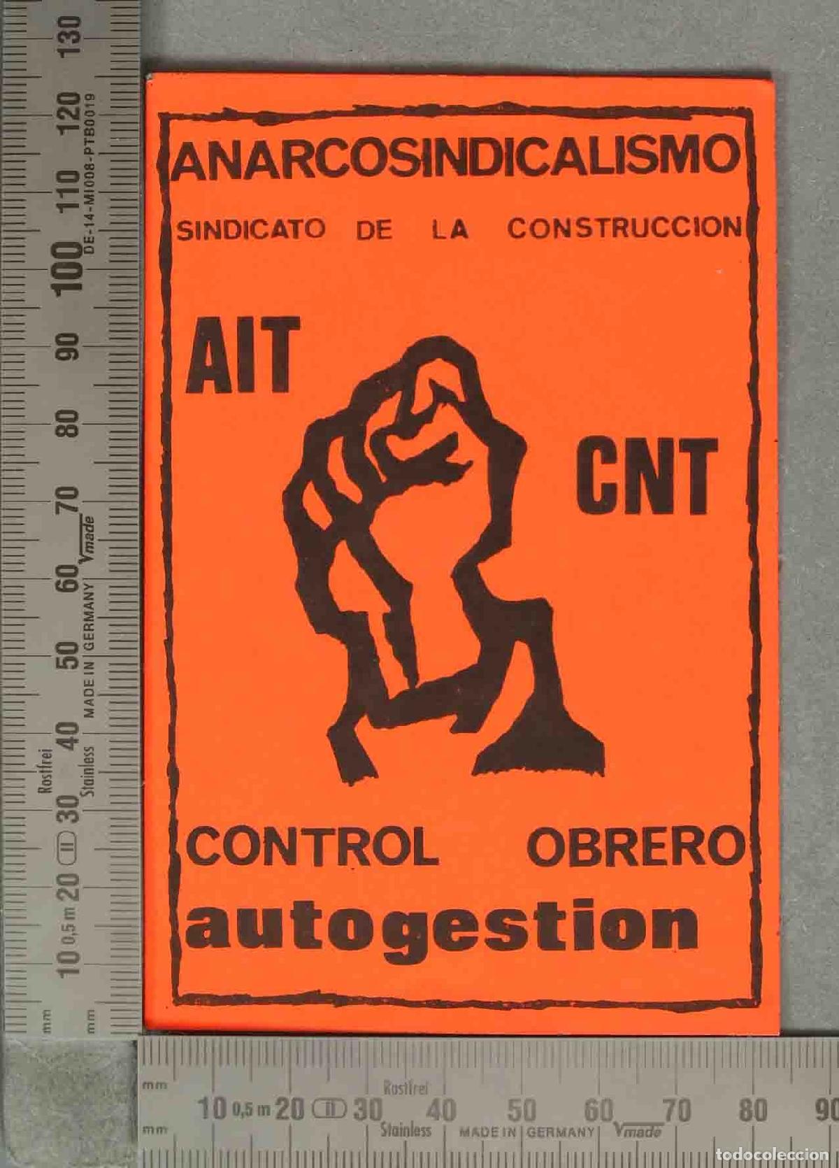 Pegatinas de colecci&oacute;n: PEGATINA. Anarcosindicalismo - Sindicato de la Construcci&oacute;n - AIT - CNT - Control Obrero - TRANSICIO
