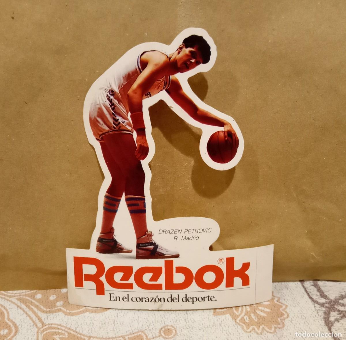 Pegatinas de colecci&oacute;n: PEGATINA STICKER DRAZEN PETROVIC REAL MADRID ZAPATILLAS SHOES PUBLICIDAD REEBOK 1980s PRECIO FIJO