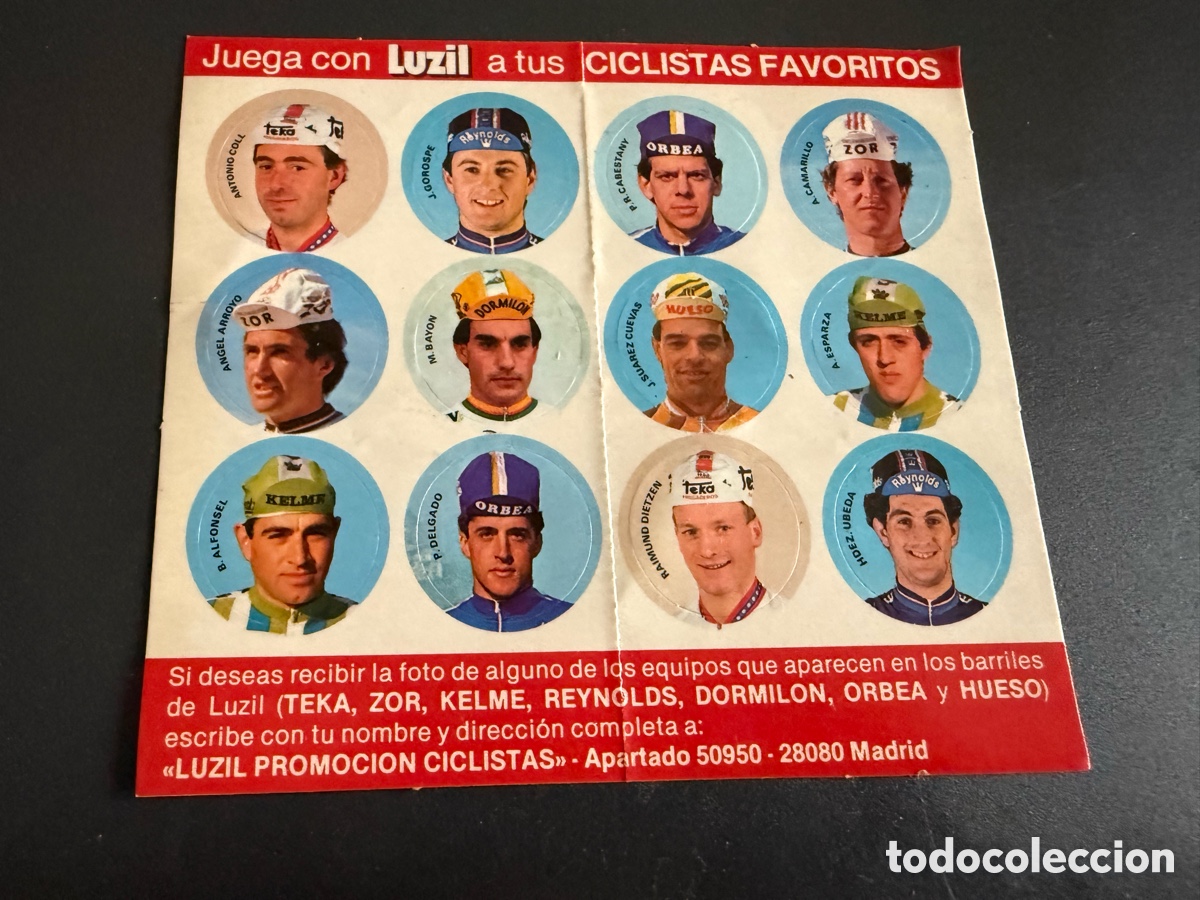 Pegatinas de colecci&oacute;n: Pegatinas Chapas. CICLISTAS. LUZIL. a&ntilde;os 80