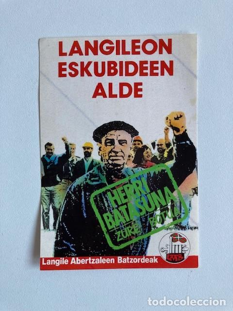 Autocolantes de cole&ccedil;&atilde;o: PEGATINA LANGILEON ESKUBIDEEN ALDE - HERRI BATASUNA