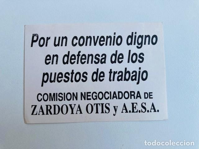 Pegatinas de colecci&oacute;n: PEGATINA POR UN CONVENIO DIGNO..ZARDOYA OTIS Y A.E.S.A.