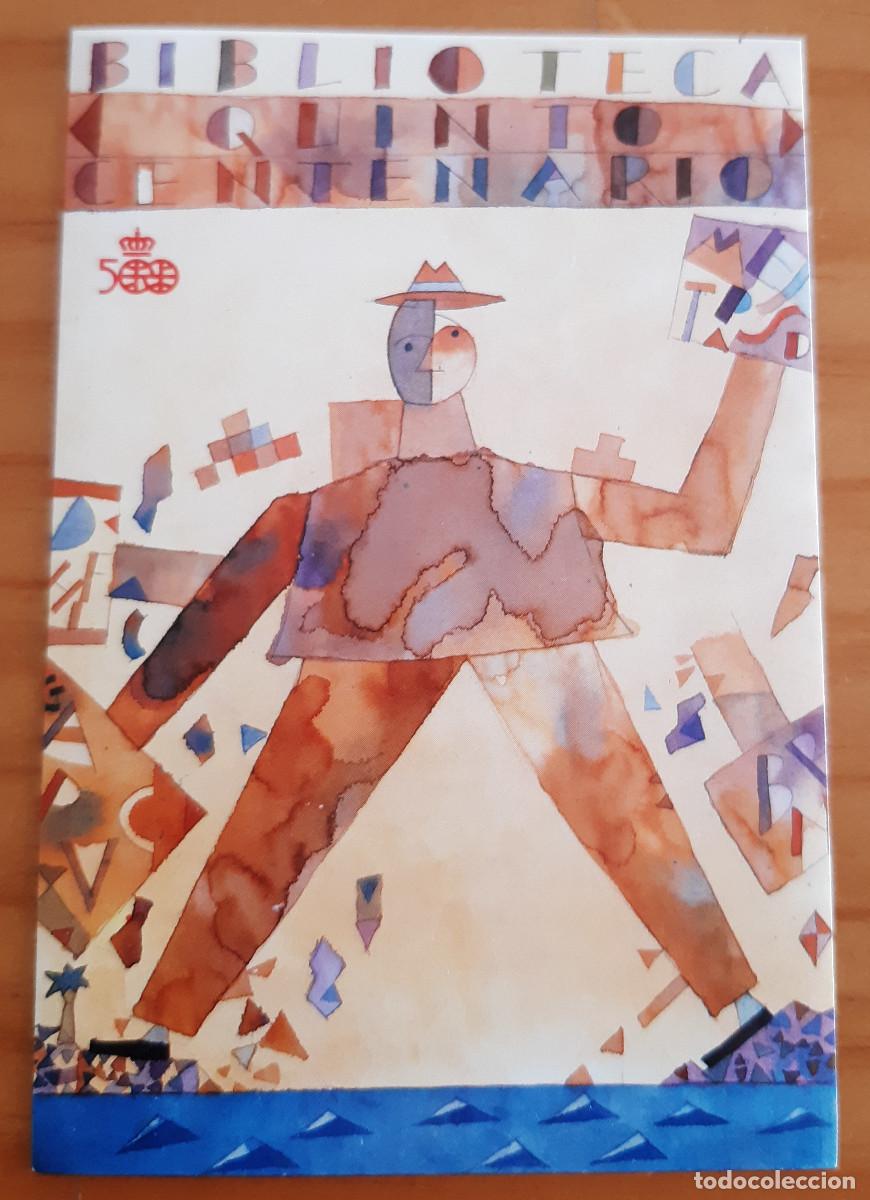 Pegatinas de colecci&oacute;n: MIGUEL CALATAYUD - BIBLIOTECA QUINTO CENTENARIO - 11 X 7,50 CMS. - PERFECTO ESTADO