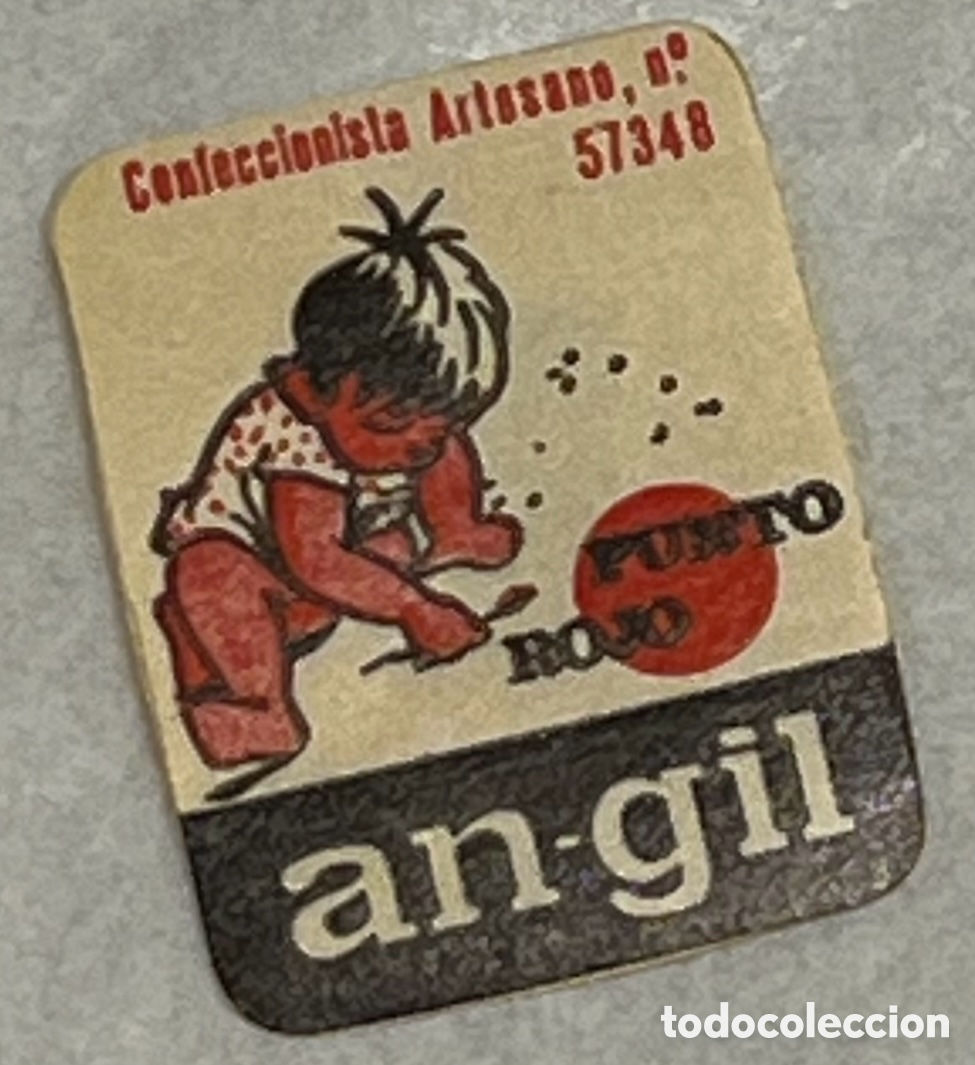 Pegatinas de colecci&oacute;n: Pegatina. Punto Rojo. AN-GIL. Confeccionista Artesano. A&ntilde;os 70.