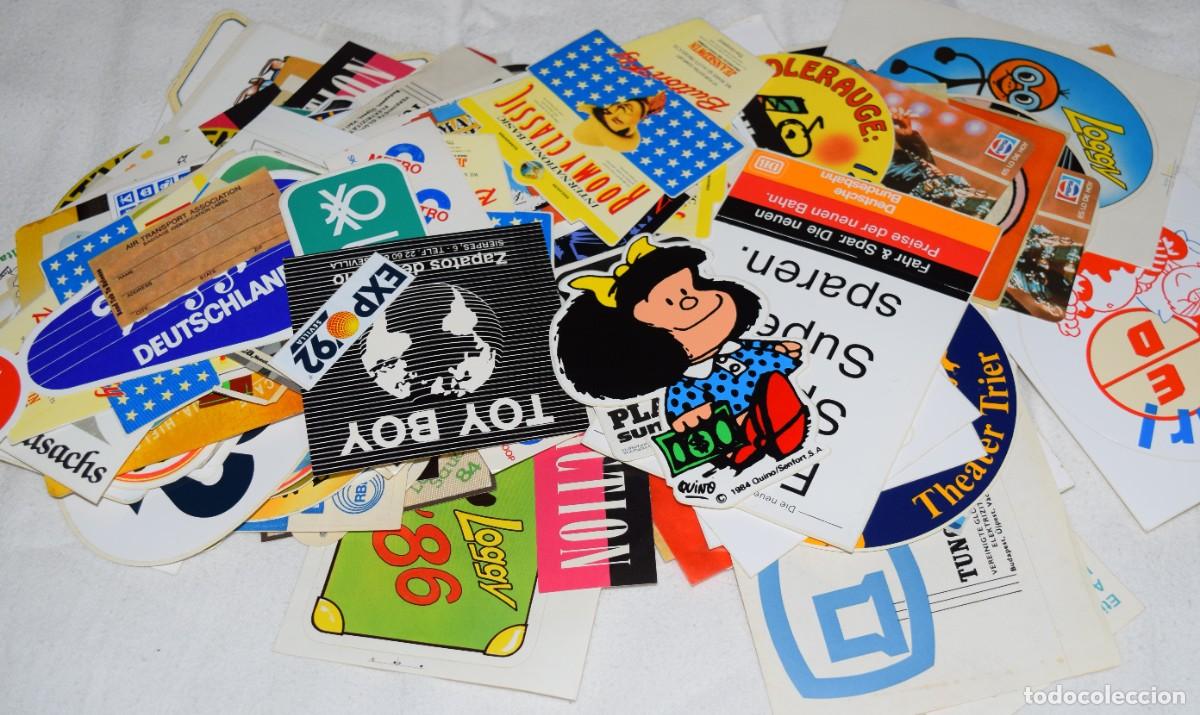 Pegatinas de colecci&oacute;n: Casi medio kilo, sobre 240 pegatinas, de todas clases, tipos, marcas, modelos, etc... - &iexcl;Mira fotos!