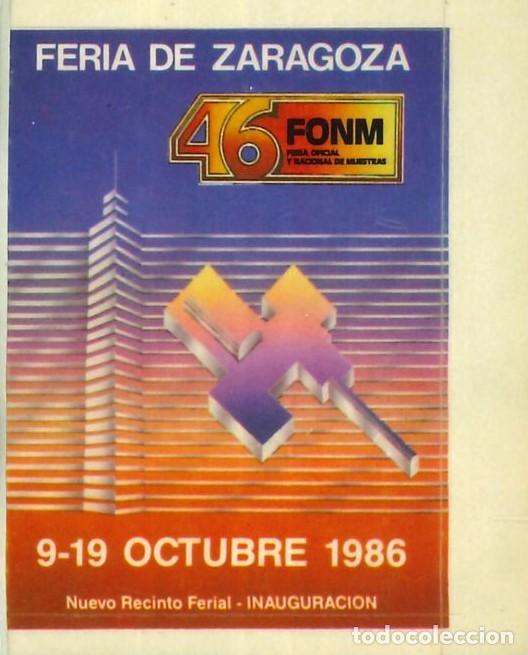 Pegatinas de colecci&oacute;n: PEGATINA - ADHESIVO - FERIA - FERIA ZARAGOZA - 9-19/10/1986