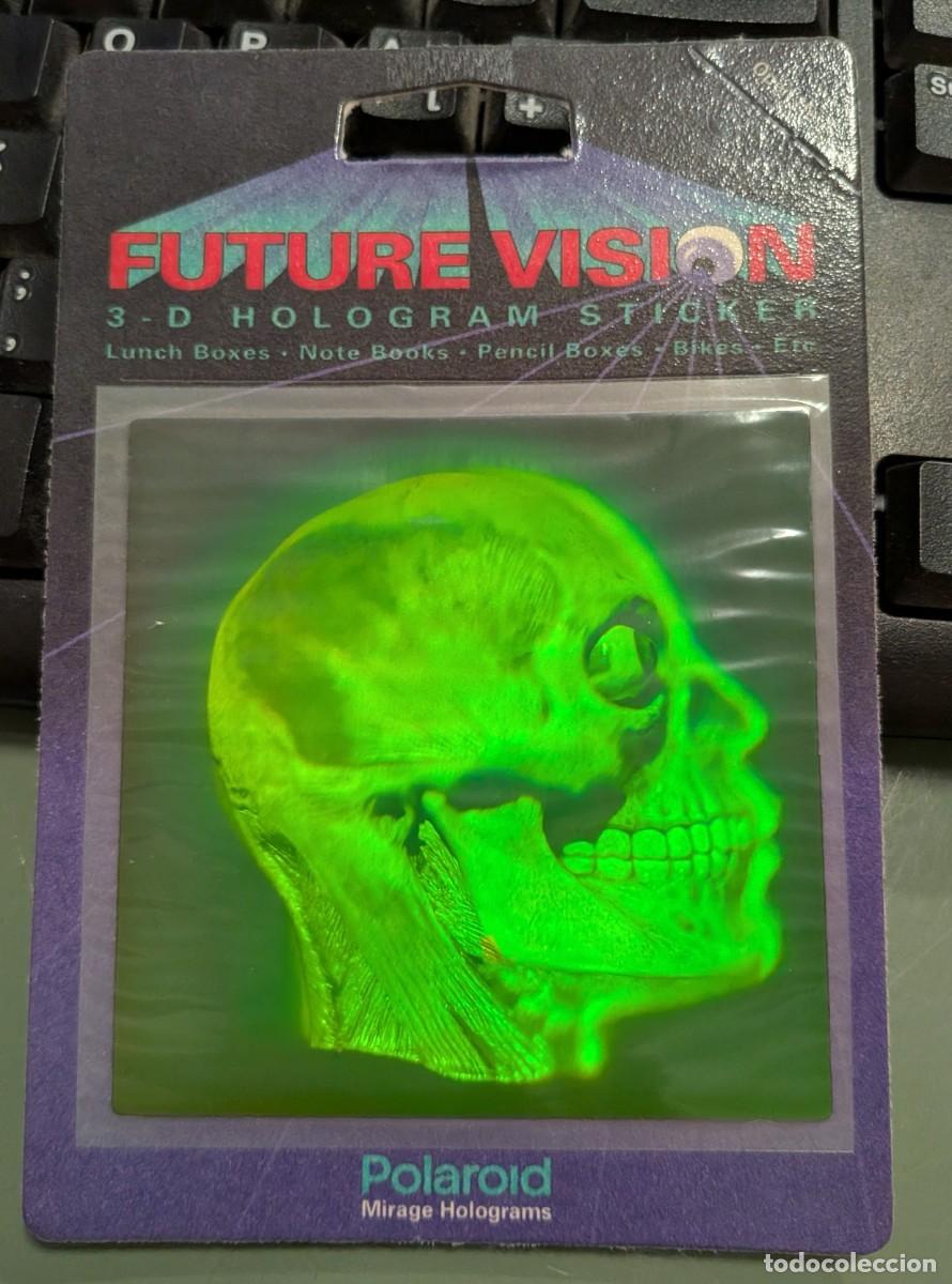 Pegatinas de colecci&oacute;n: Pegatina hologr&aacute;fica 3D de Polaroid con dise&ntilde;o de calavera - Sin abrir - HOLOGRAMA