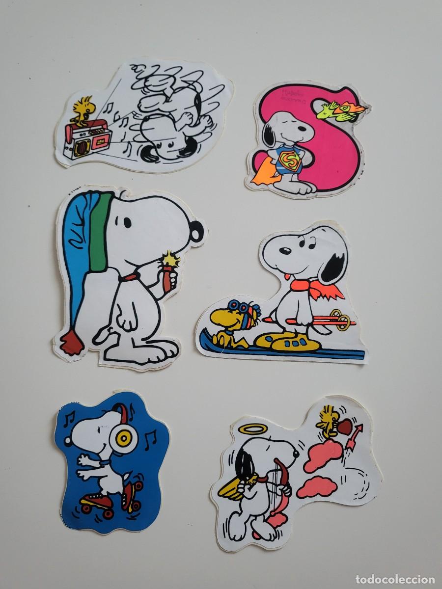 Sammlung von Aufklebern: Lote 6 Pegatinas Vintage Snoopy y Woodstock Originales &ndash; Peanuts &ndash; A&ntilde;os 80/90