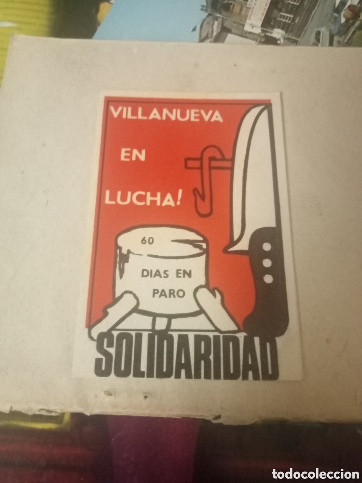 Pegatinas de colecci&oacute;n: Pegatina Villanueva en lucha sin despegar