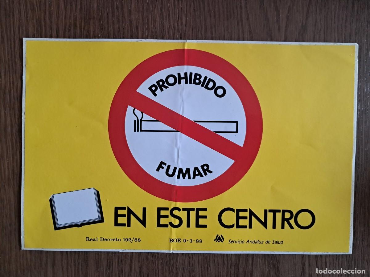 Adesivi di collezione: pegatina, prohibido fumar, en este centro, a&ntilde;o 1988. servicio andaluz de salud.