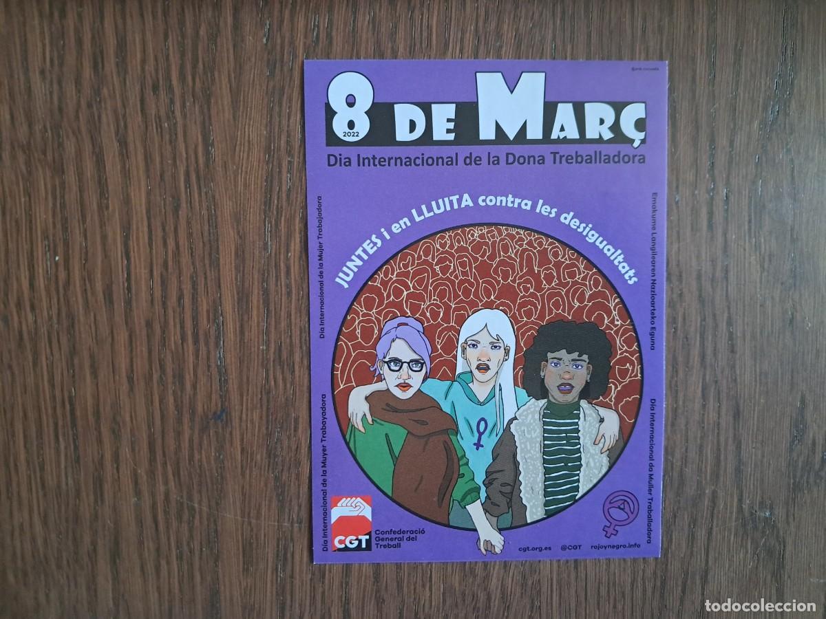Pegatinas de colecci&oacute;n: pegatina de publicidad, 8M d&iacute;a internacional de la mujer trabajadora, sindicato CGT.