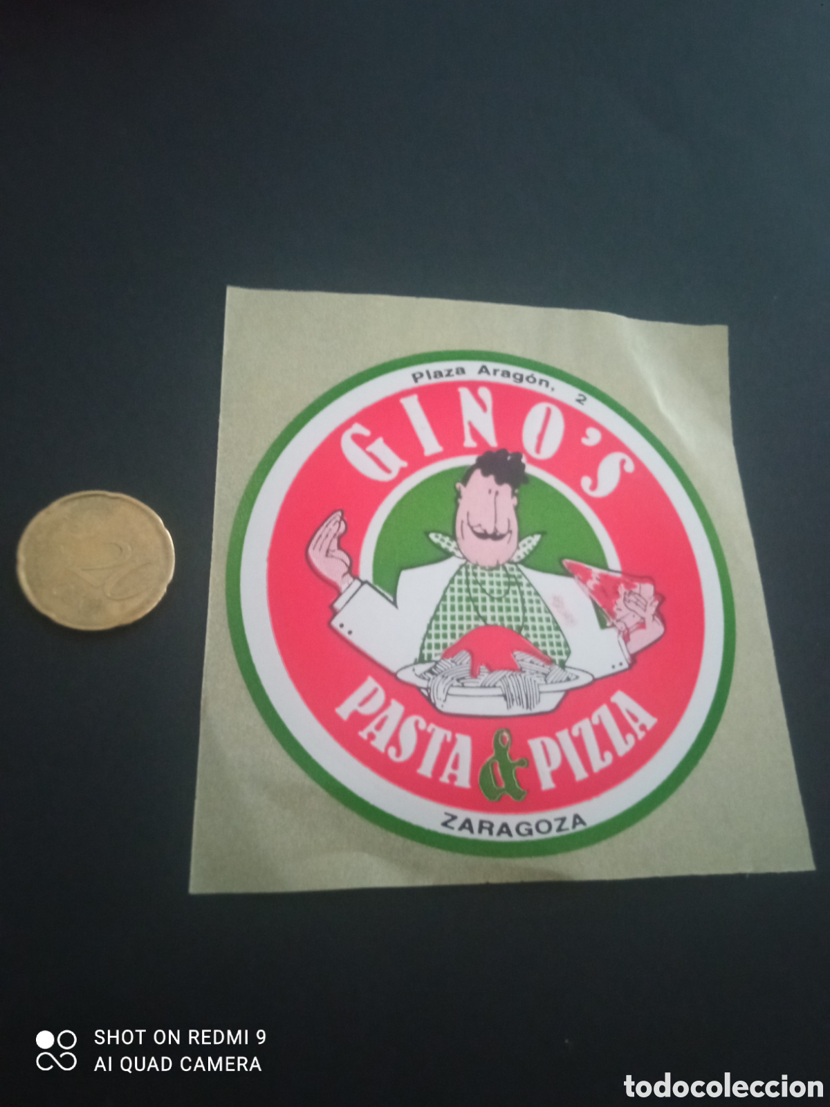Pegatinas de colecci&oacute;n: PEGATINA A&Ntilde;OS 80s pizza Arag&oacute;n ginos pasta y pizza