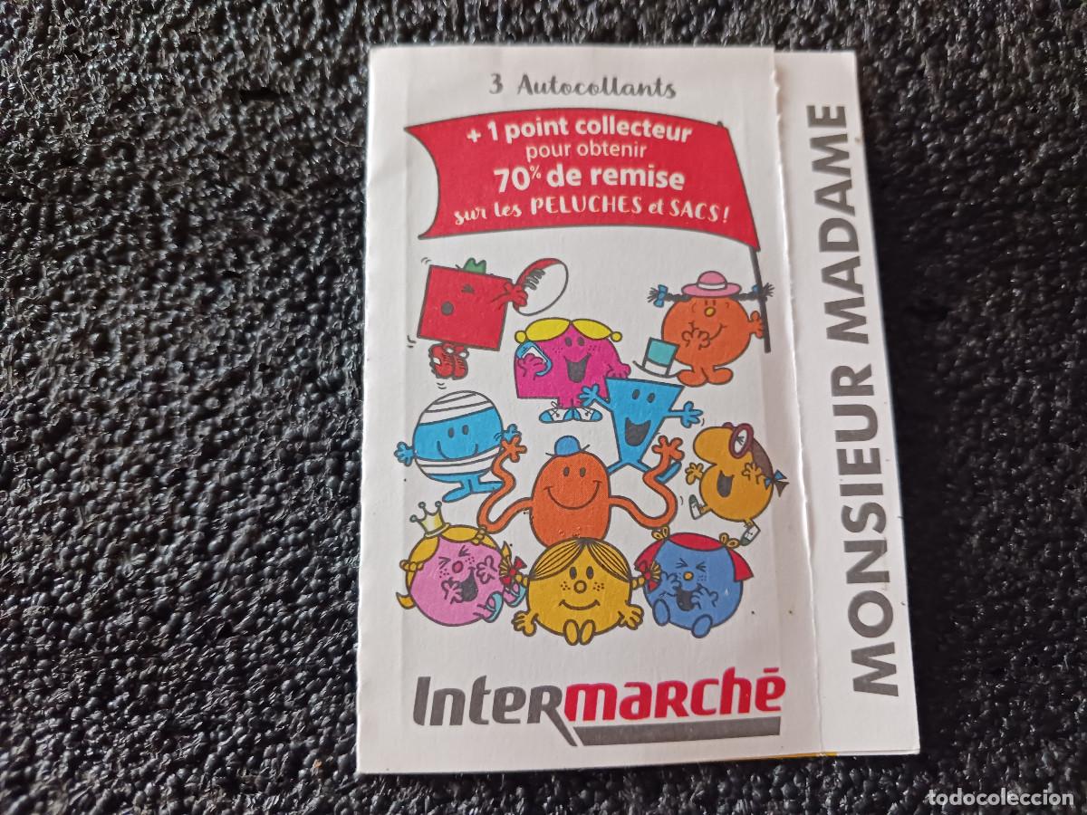 Pegatinas de colecci&oacute;n: tarjeta con pegatinas de monsieur madame del supermercado frances intermarche