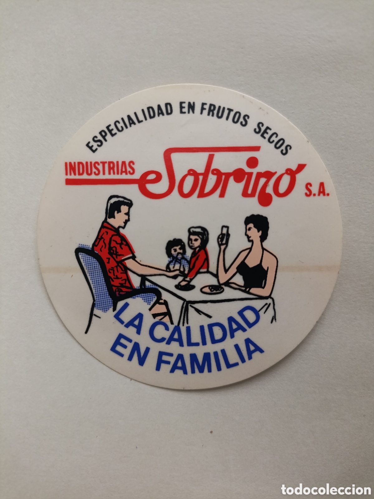 Pegatinas de colecci&oacute;n: INDUSTRIE SOBRIGO LA CALIDAD EN FAMILIA [ PEGATINA A&Ntilde;OS 80 ]