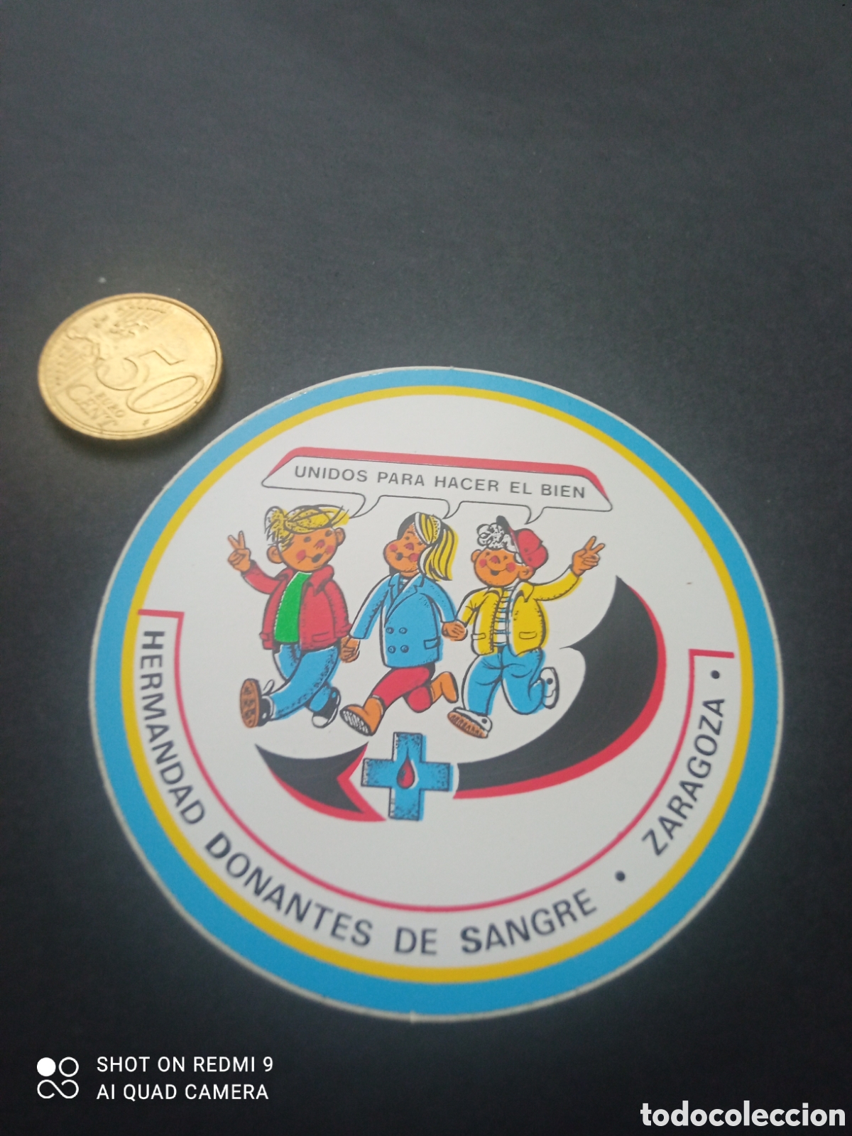 Pegatinas de colecci&oacute;n: Hermandad donantes de sangre Zaragoza PEGATINAS A&Ntilde;OS 80S