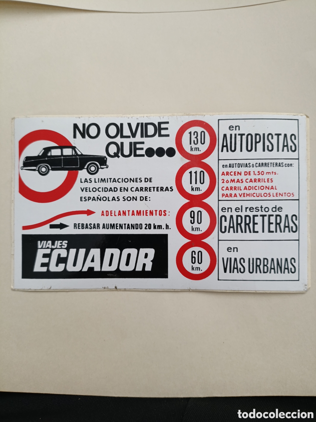Pegatinas de colecci&oacute;n: VIAJE ECUADOR [ PEGATINA A&Ntilde;OS 80 ]