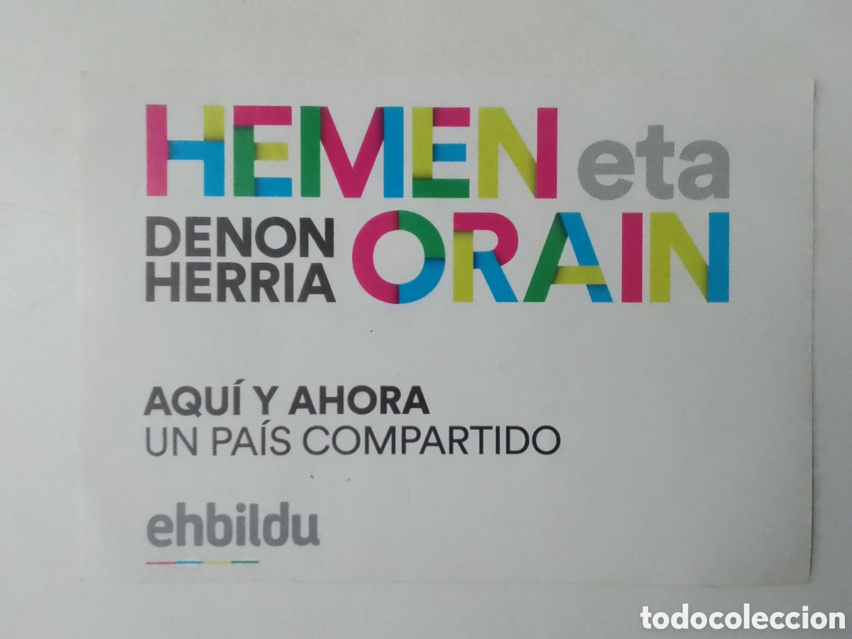 Pegatinas de colecci&oacute;n: Pegatina ehbildu HEMEN eta ORAIN.