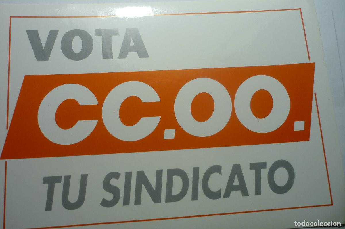 Pegatinas de colecci&oacute;n: pegatina grande sindical cc,oo, vota