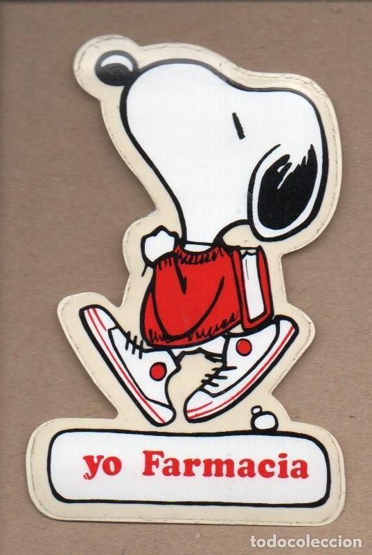 Sammlung von Aufklebern: ANTIGUA PEGATINA DE SNOOPY - YO FARMACIA. 12 X 7,8 CM. SIN PEGAR.