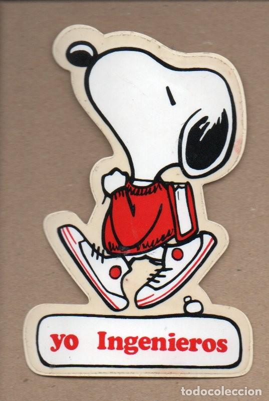 Sammlung von Aufklebern: ANTIGUA PEGATINA DE SNOOPY - YO INGENIEROS. 12 X 7,8 CM. SIN PEGAR.