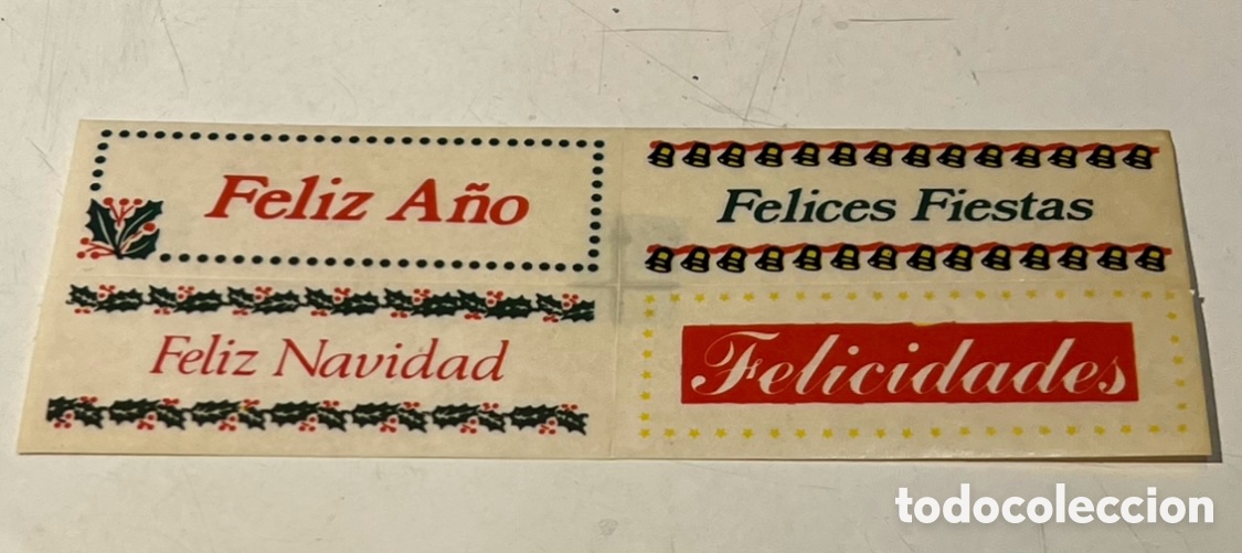 Pegatinas de colecci&oacute;n: Pegatinas. Felices Fiestas. A&ntilde;os 80.