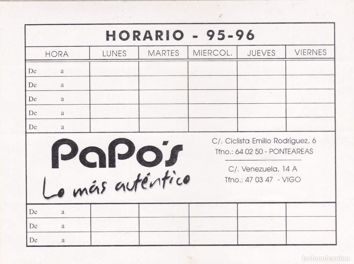 Pegatinas de colecci&oacute;n: PEGATINA BOCATERIA PAPO'S. LO MAS AUTENTICO (PONTEAREAS Y VIGO) - HORARIO 95 - 96