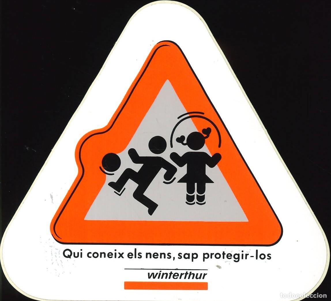Pegatinas de colecci&oacute;n: PEGATINA - ADHESIVO - SEGUROS - WINTERTHUR - QUI CONEIX ELS NENS, SAP PROTEGIR-LOS