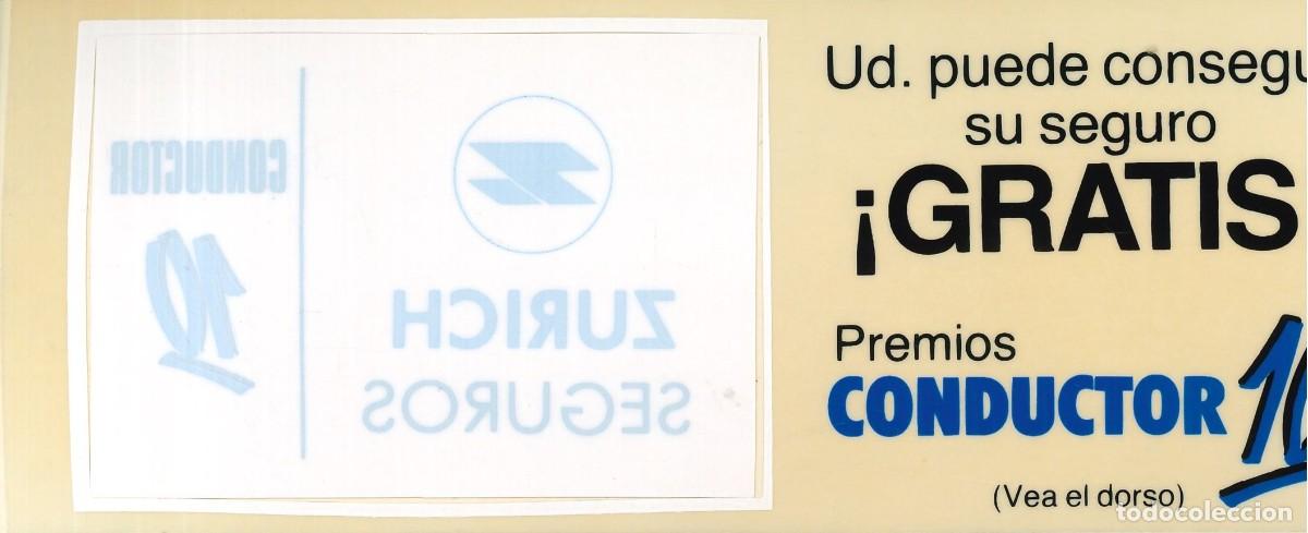Pegatinas de colecci&oacute;n: PEGATINA - ADHESIVO - SEGUROS - ZURICH - CONDUCTOR - CRISTAL