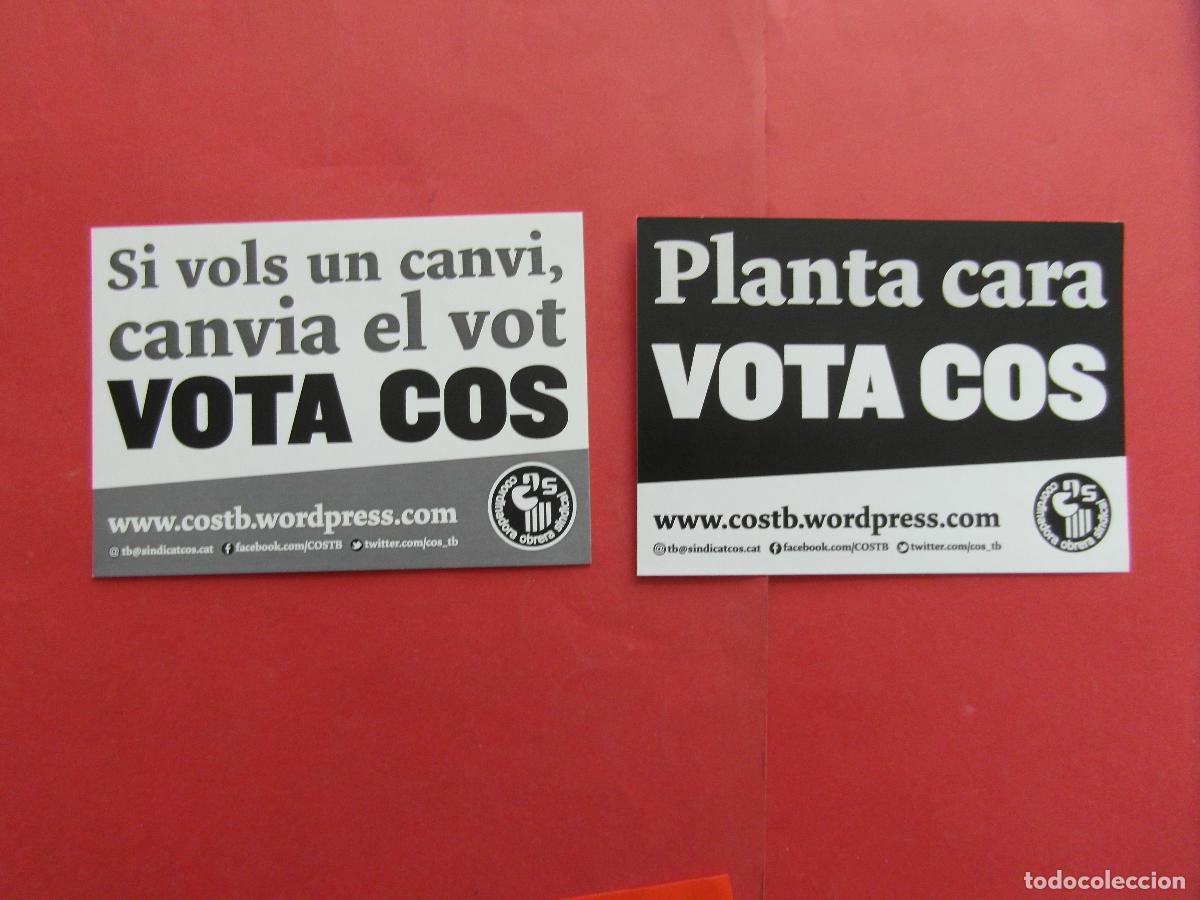 Collection stickers: PPEGATINA SIN USAR LOTE 2 COS COORDINADORA OBRERA AUTOBUSES DE BARCELONA - COL. TRANSPORTE SINDICATO