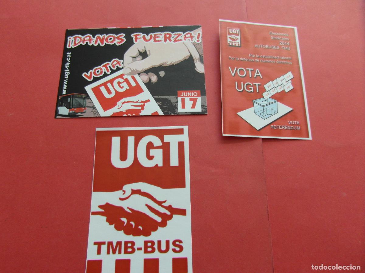 Pegatinas de colecci&oacute;n: PPEGATINA SIN USAR LOTE 3 UGT AUTOBUSES DE BARCELONA - COL. TRANSPORTE SINDICATO