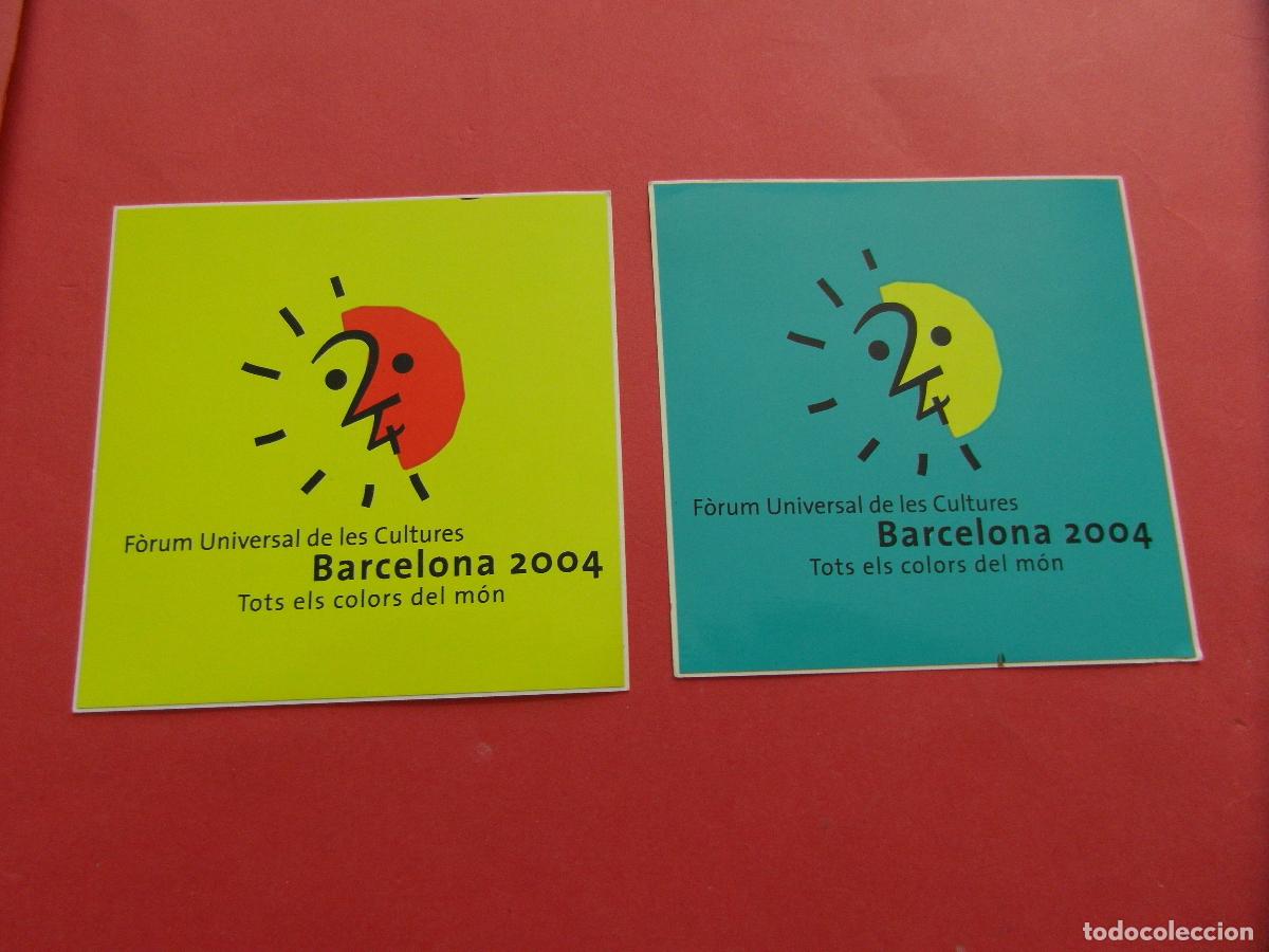 Pegatinas de colecci&oacute;n: PEGATINA ADHESIVO SIN USAR BARCELONA FORUM 2004 LOTE 2 DIFERENTES