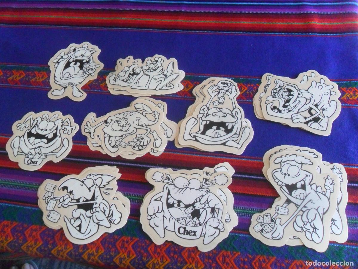 Autocolantes de cole&ccedil;&atilde;o: MASCOTA CEREALES CHEX LOTE 25 PEGATINA FLUORESCENTE LUMINISCENTE CON 9 MODELOS DISTINTOS. A&Ntilde;OS 90.