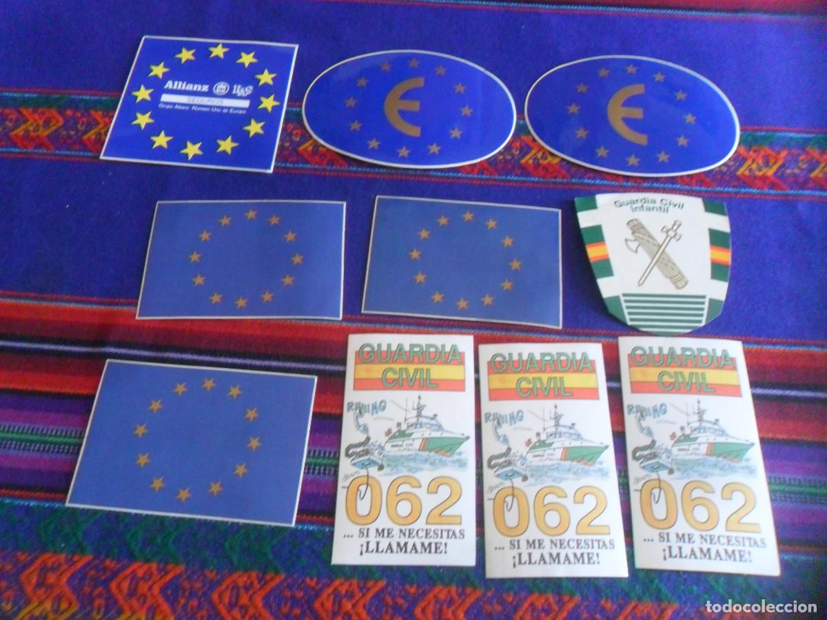 Pegatinas de colecci&oacute;n: LOTE 3 PEGATINAS DE LA GUARDIA CIVIL INFANTIL, 6 BANDERA UNI&Oacute;N EUROPEA ALLIANZ RAS SEGUROS. A&Ntilde;OS 90.