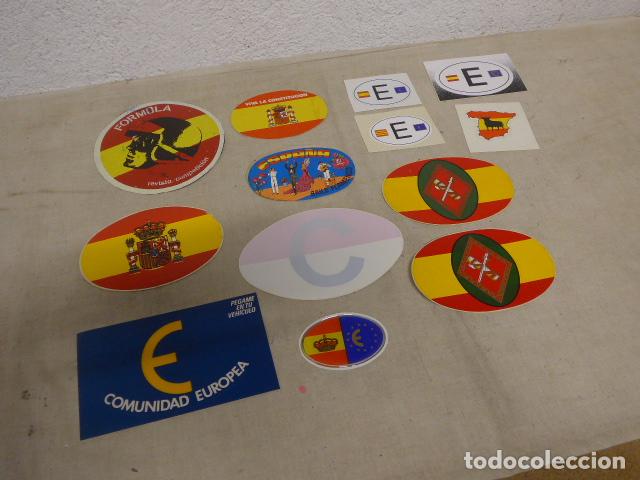 Pegatinas de colecci&oacute;n: Lote de 13 antiguas pegatinas o adhesivos espa&ntilde;oles patrioticos para coche, Transicion politica