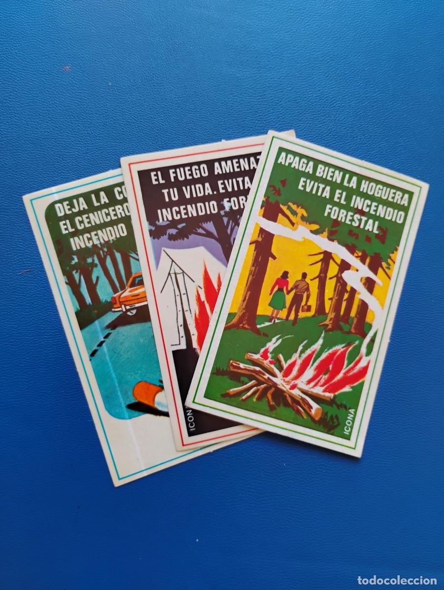 Pegatinas de colecci&oacute;n: 3 ANTIGUAS PEGATINAS ICONA - EVITA EL INCENDIO FORESTAL - SIN USAR