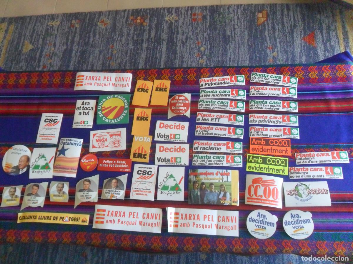 Pegatinas de colecci&oacute;n: 48 PEGATINA ELECCIONES CATALUNYA PSC PSUC CIU ESQUERRA PUJOL FELIPE GONZ&Aacute;LEZ MARAGALL A&Ntilde;OS 90 REGALO