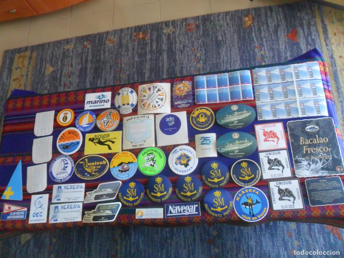 Pegatinas de colecci&oacute;n: 68 PEGATINAS RELACIONADAS CON EL MAR TRANSMEDITERR&Aacute;NEA SUBMARINISMO SALVAMENTO MAR&Iacute;TIMO A&Ntilde;OS 90.