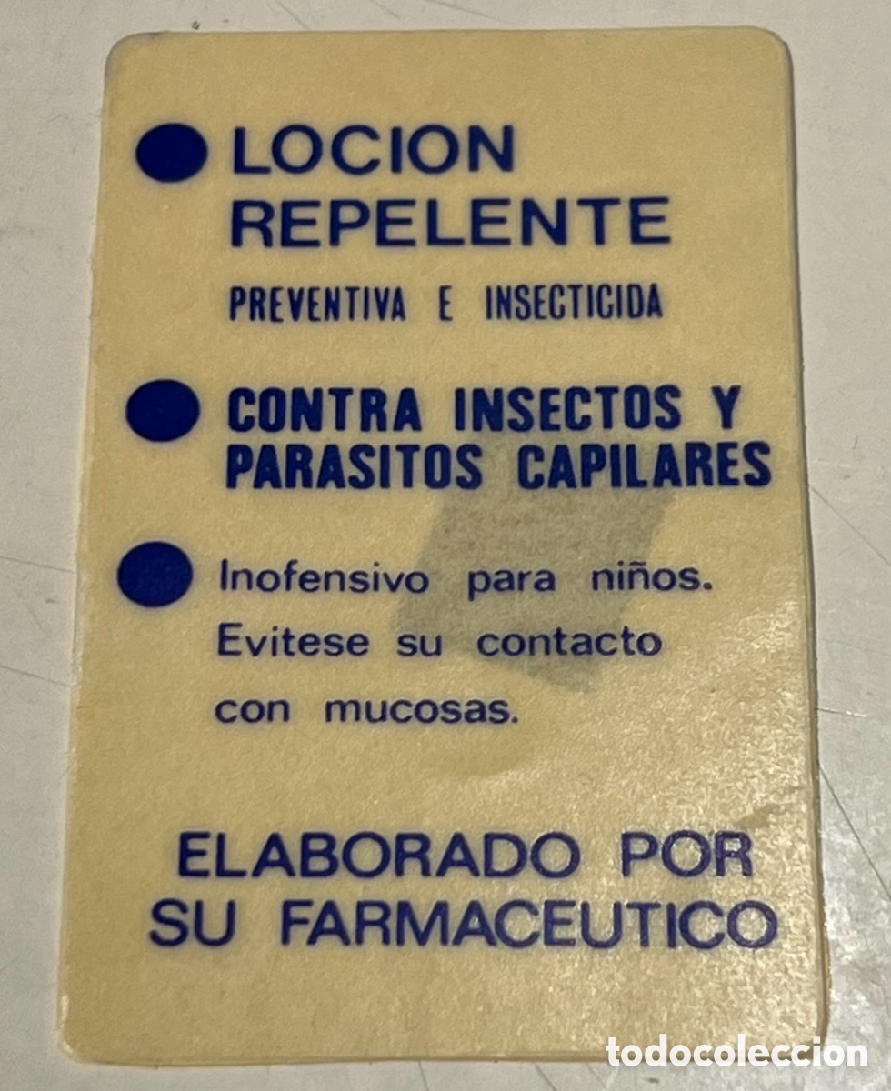 Pegatinas de colecci&oacute;n: Pegatina. Loci&oacute;n Repelente. A&ntilde;os 70.