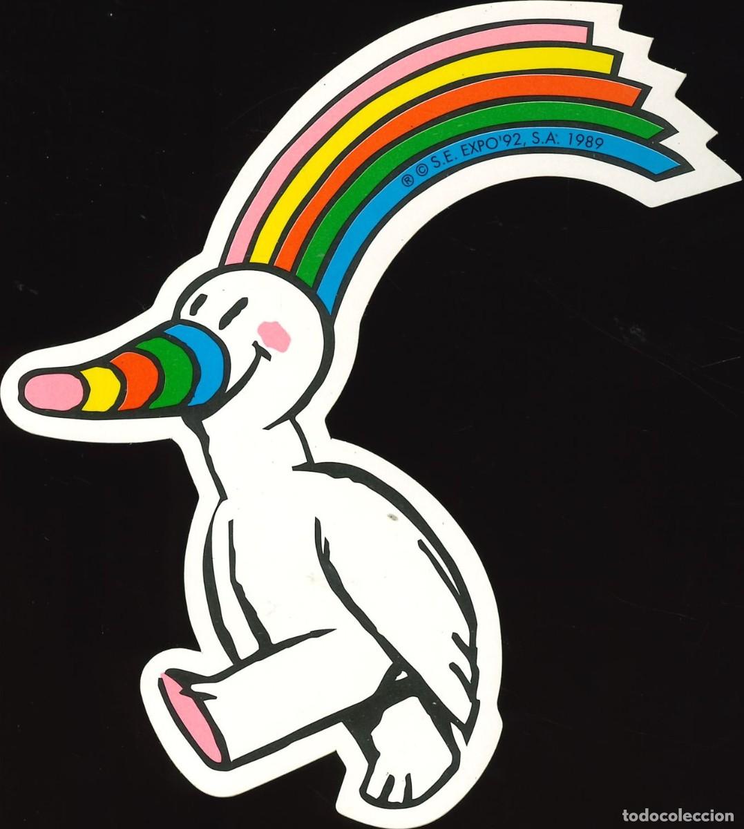 Pegatinas de colecci&oacute;n: PEGATINA - ADHESIVO - EXPO 92 SEVILLA - 1992 - MASCOTA OFICIAL CURRO (10'5 x 13)