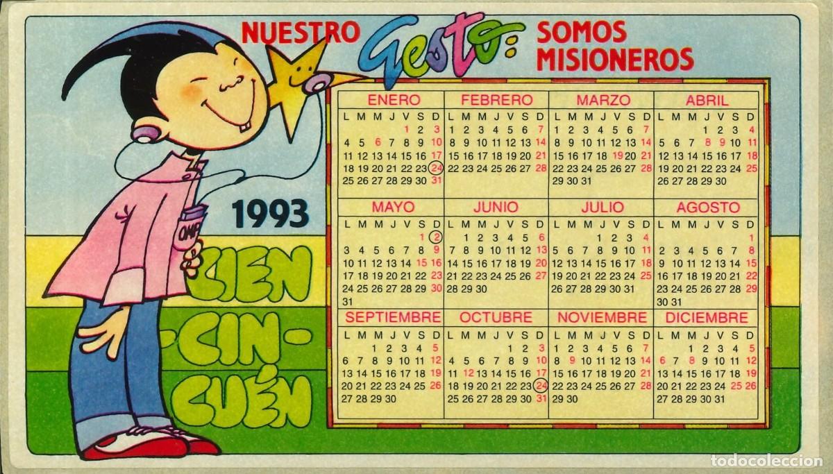 Pegatinas de colecci&oacute;n: PEGATINA - ADHESIVO - CALENDARIO - 1993 - GESTO: SOMOS MISIONEROS