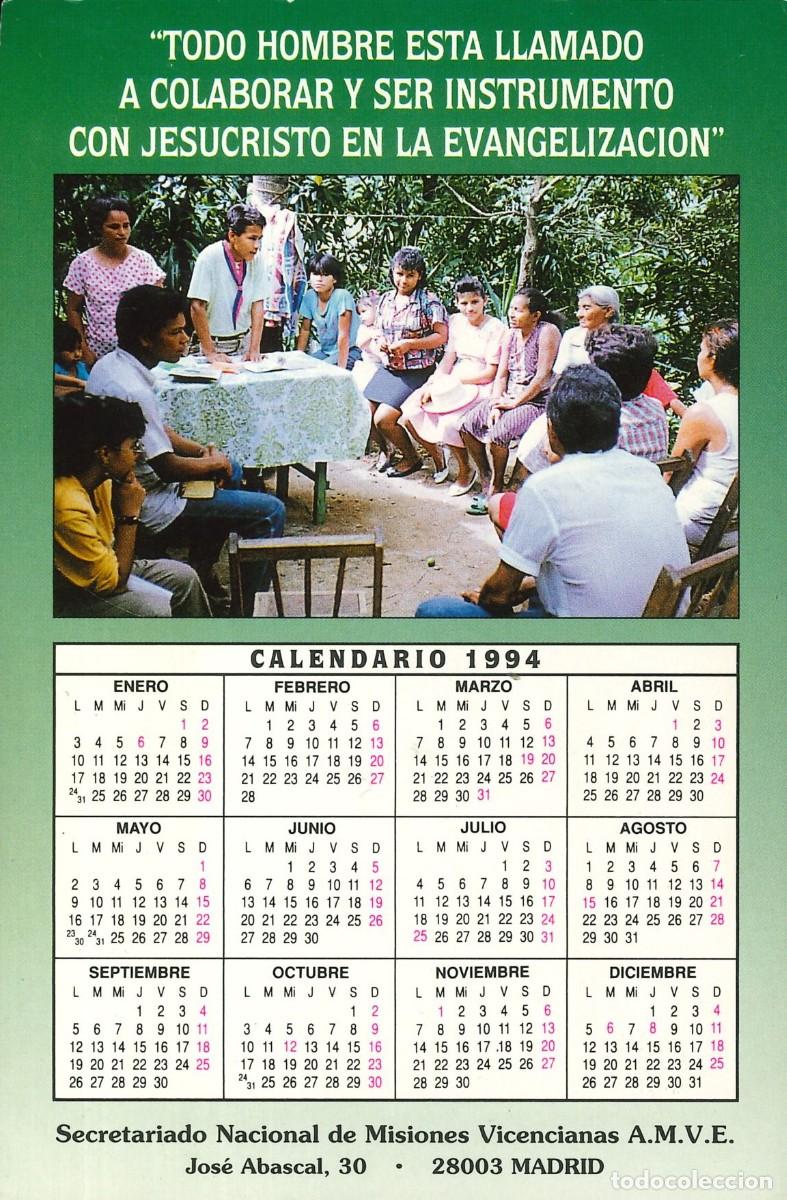 Pegatinas de colecci&oacute;n: PEGATINA - ADHESIVO - CALENDARIO - 1994 - SECRETARIADO NACIONAL MISIONES VICENCIANAS A.M.V.E.