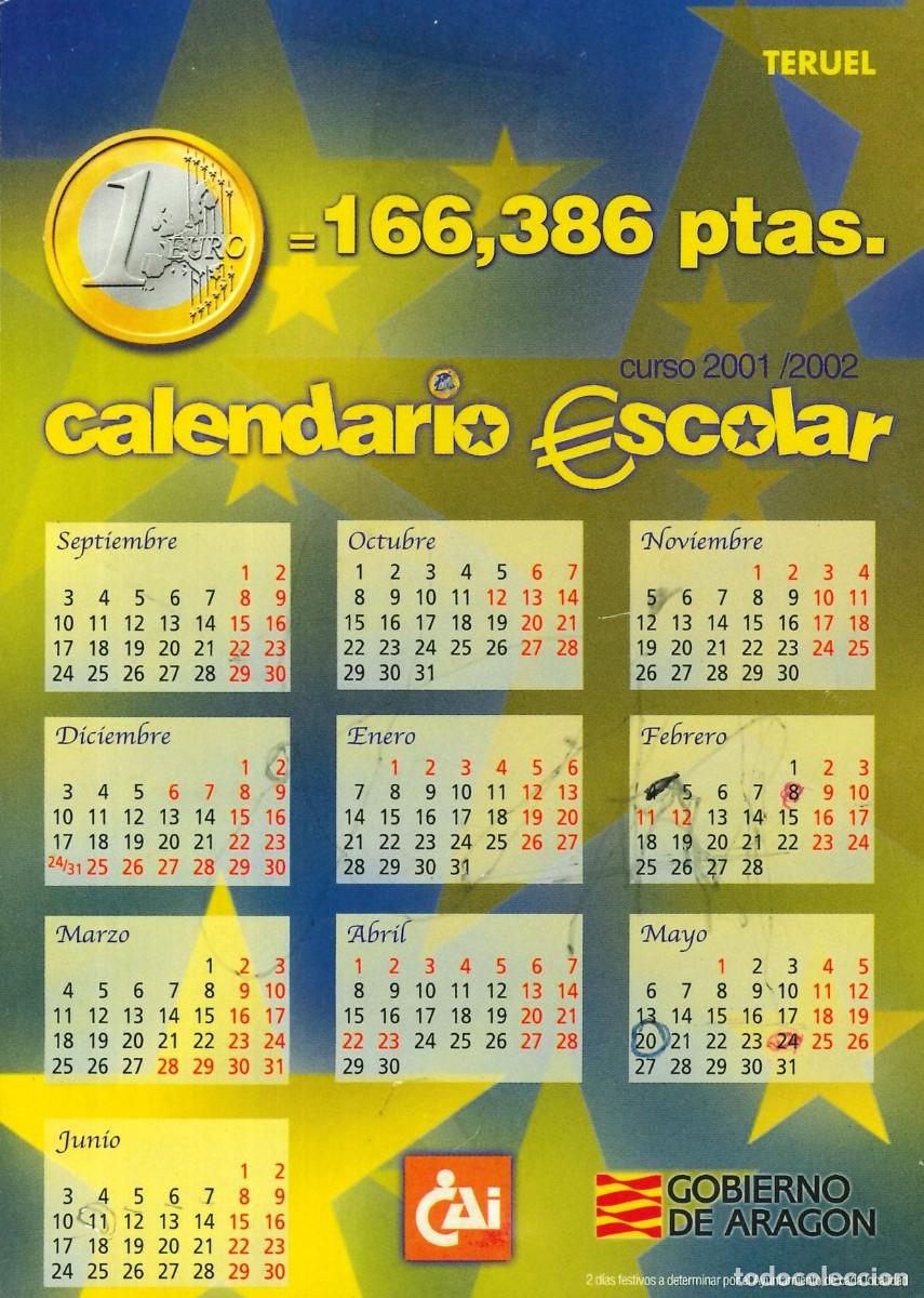 Pegatinas de colecci&oacute;n: PEGATINA - ADHESIVO - CALENDARIO - 2001-2002 - ESCOLAR - CAI