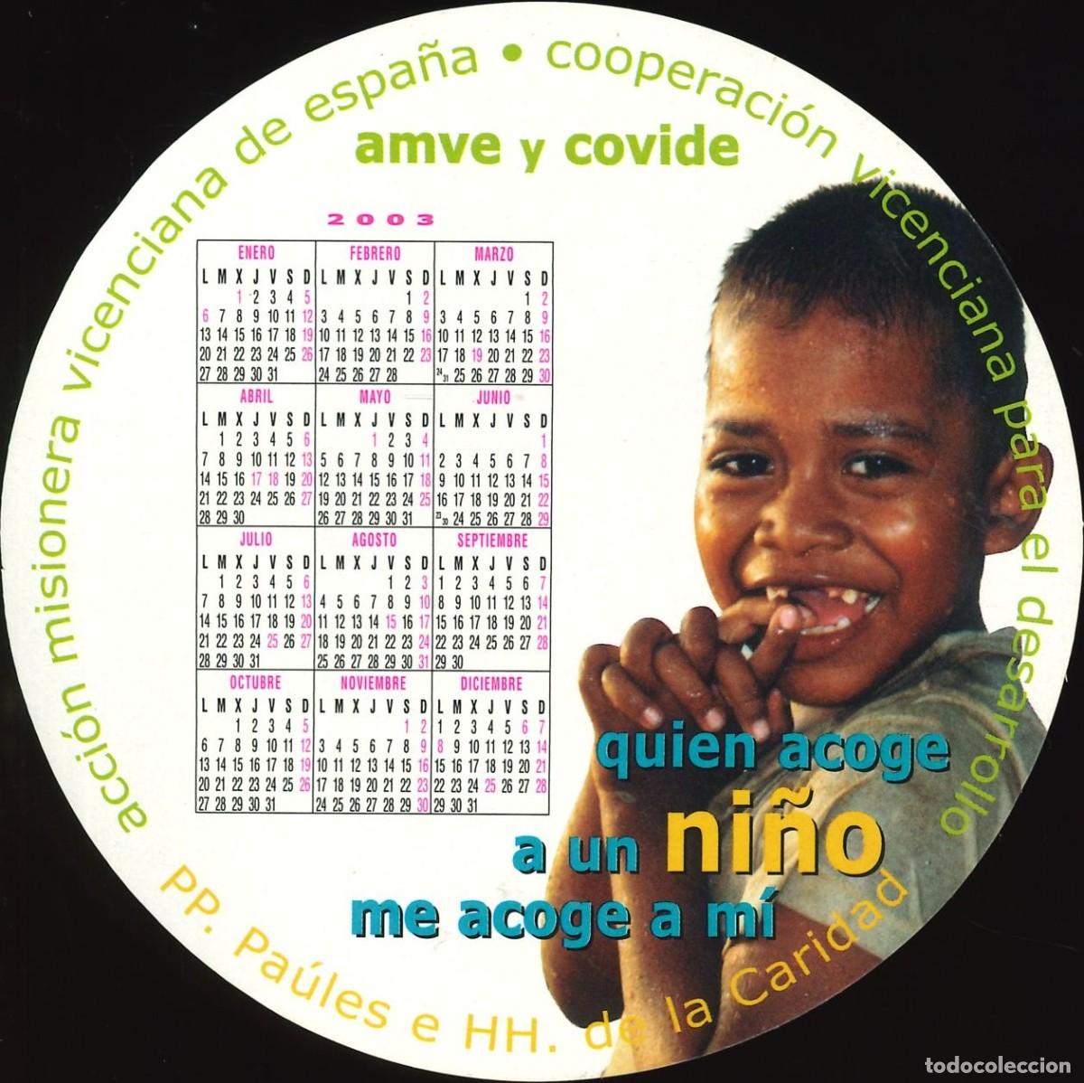 Pegatinas de colecci&oacute;n: PEGATINA - ADHESIVO - CALENDARIO - 2003 - AMVE Y COVIDE - MISIONES VICENCIANAS