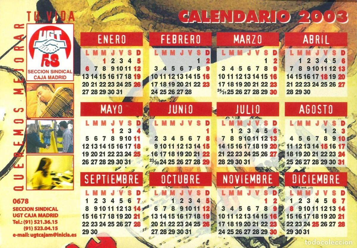 Pegatinas de colecci&oacute;n: PEGATINA - ADHESIVO - CALENDARIO - 2003 - POLITICA - SINDICATO - FES - UGT