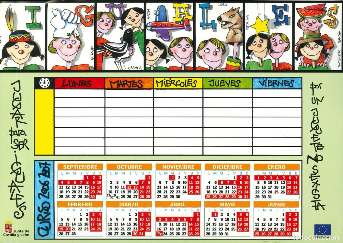 Pegatinas de colecci&oacute;n: PEGATINA - ADHESIVO - CALENDARIO - 2006-2007 - ESCOLAR - JUNTA CASTILLA Y LEON